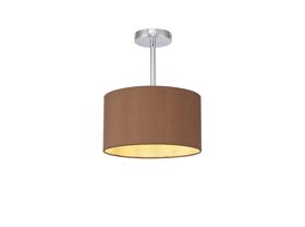 DK0082  Baymont 30cm Semi Flush 1 Light Polished Chrome, Raw Cocoa/Grecian Bronze